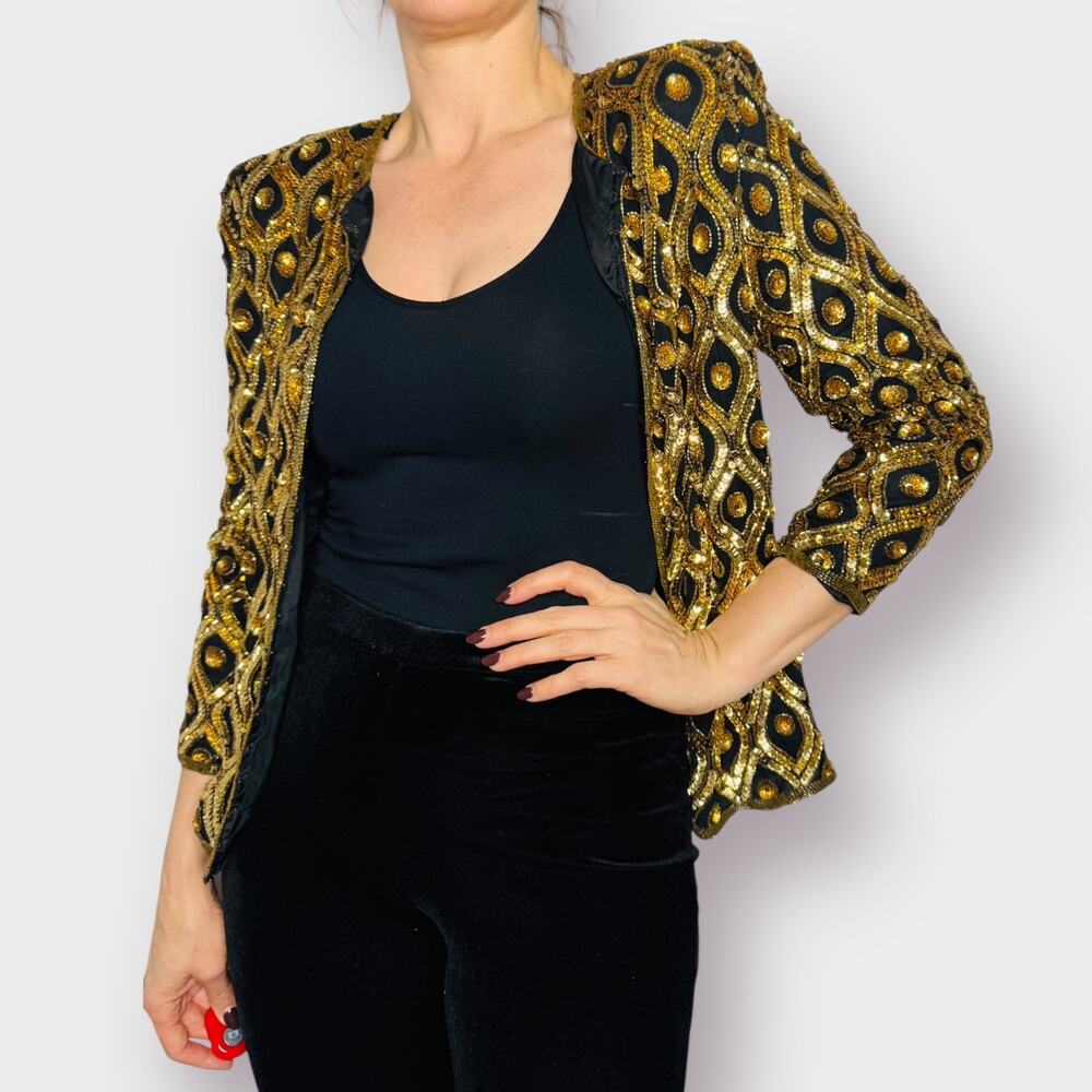 Vintage 90s Stenay Sequin Jacket Top